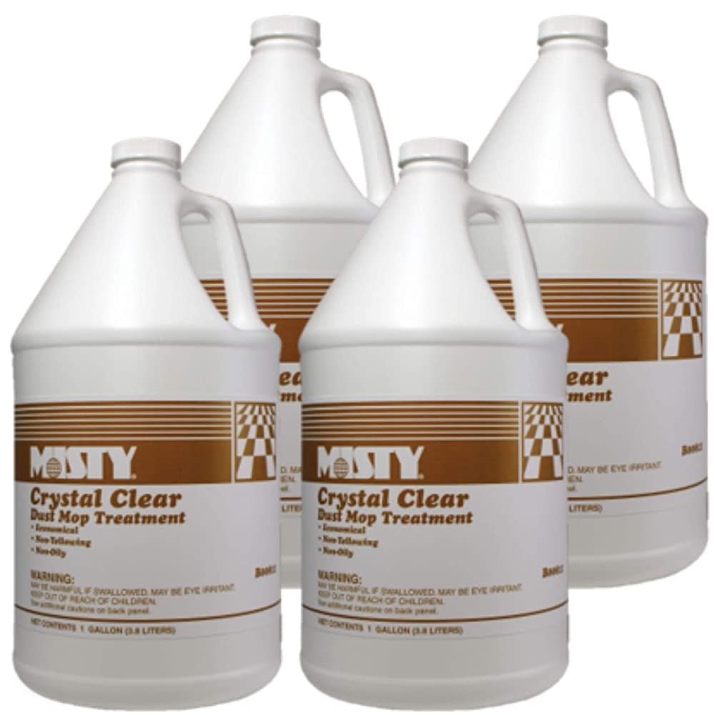 MISTY Crystal Clear Dust Mop Treatment 1 Gallon (Case of 4) 1003411 Acts as a Dust