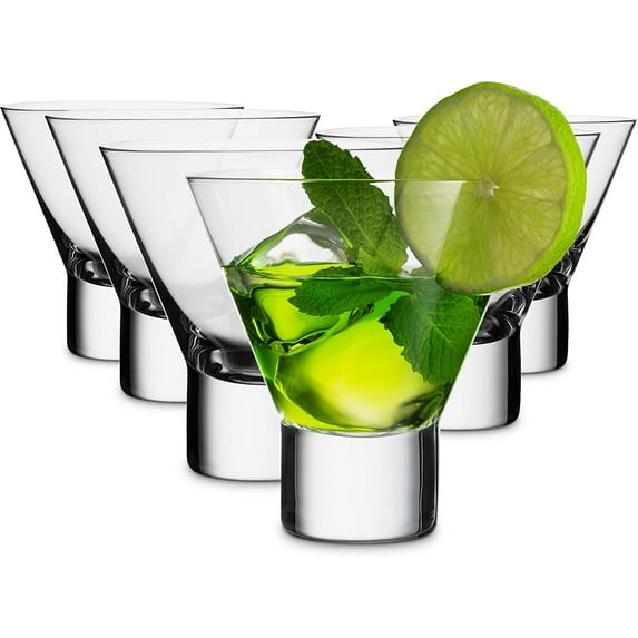 MITBAK 8 - Ounce Martini Glasses (Set of 6) | Elegant cocktail Cups | Great for Martini, Cocktail, Whiskey, Liquor, Margarita, & Other Alcoholic Beverages | Bar Glasses Made In Slovakia