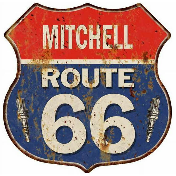 MITCHELL Route 66 Gift Shield Metal Sign Man Cave Gift 211110002477