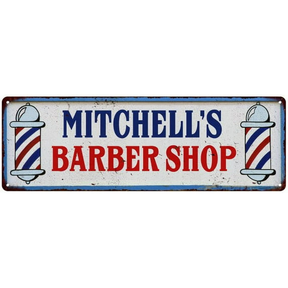 MITCHELL'S Barber Shop Hair Salon Vintage Look Metal Sign Retro 206180031348