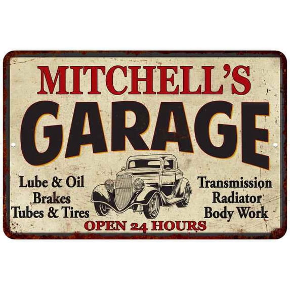 MITCHELL'S Garage Gift Man Cave Metal Sign Decor 12x18 112180014225