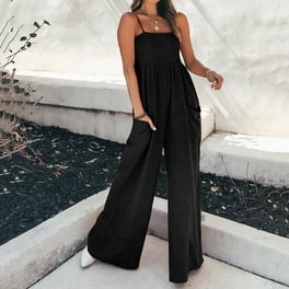 MITCOWBOY Shapewear Bodysuit Womens Casual Summer Jumpsuit Sleeveless Loose Solid Color Comfortable Strap Loose Jumpsuit Pocket Jumpsuit Body Suit Overalls Women Purple M clearance Walmart