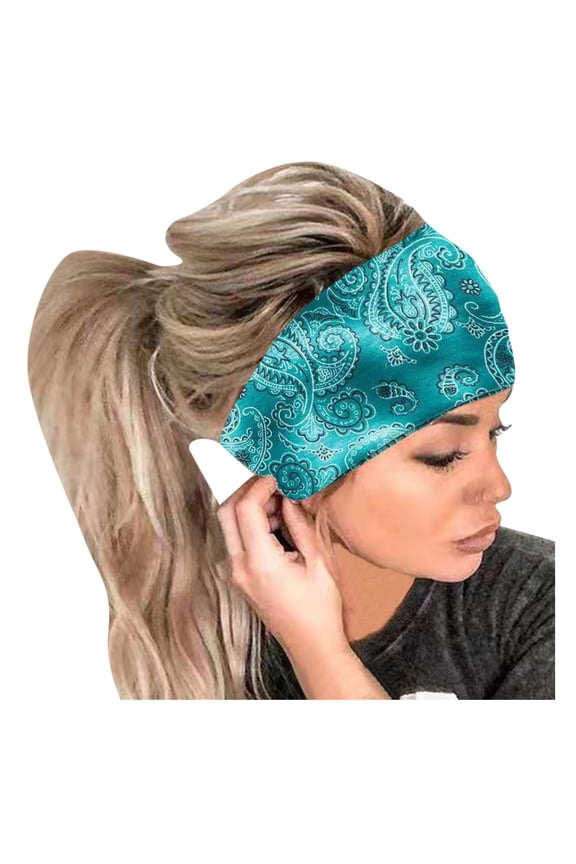 MITCOWBOY Headbands for Women Print Headband Women Wrap Hair Headband Elastic Head Headband Bandana Headband Hair Scarf for Women Green One Size