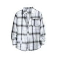 thumbnail image 1 of MITCOWBOY Mens Shirts Mens Casual Fall Shirt Lapel Button Long Sleeve Shirt Tops Men's Cardigan Mens Flannel Shirt Plaid Shirts For Men White XL Clearance！, 1 of 4
