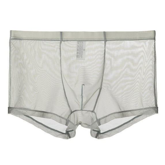 MITCOWBOY Sexy Mens Underwear Mens Ice Silk Transparent Pants Thin Low Waist Mesh Summer Sexy Breathable Underwear Trendy Pants Head Mens Thongs Underwear Sexy Mens Sexy Lingerie Gray M Clearance!