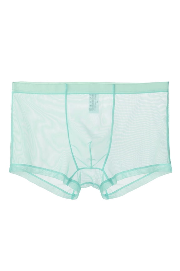 MITCOWBOY Sexy Mens Underwear Mens Ice Silk Transparent Pants Thin Low Waist Mesh Summer Sexy Breathable Underwear Trendy Pants Head Mens Thongs Underwear Sexy Mens Sexy Lingerie Blue M