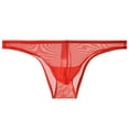 thumbnail image 1 of MITCOWBOY Sexy Mens Underwear Mens Ransparent Thong Thin Mesh Sexy Underwear Fun Mens Thongs Underwear Sexy Mens Sexy Lingerie Red M Clearance！, 1 of 3