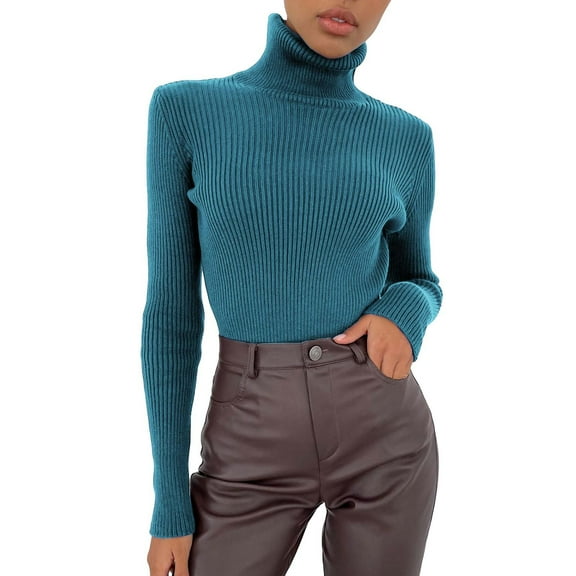 MITCOWBOY Turtleneck Women Women Soft Sweater Slim Fit Lightweight Long Sleeve Turtleneck Tops Undershirt Turtle Necks Tops for Women Mock Turtleneck for Women