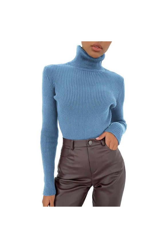 MITCOWBOY Turtleneck Women Women Soft Sweater Slim Fit Lightweight Long Sleeve Turtleneck Tops Undershirt Turtle Necks Tops for Women Mock Turtleneck for Women