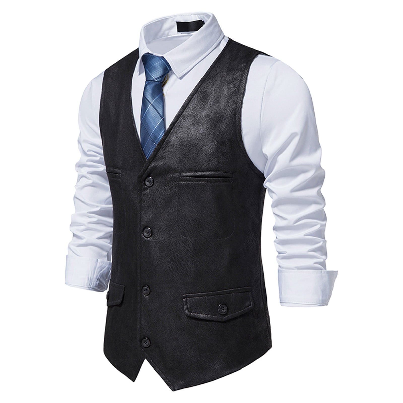 MITCOWBOYS Heated Vest, European And American V Neck Suede MITCOWBOYS Heated Vest, European And American V Neck Suede