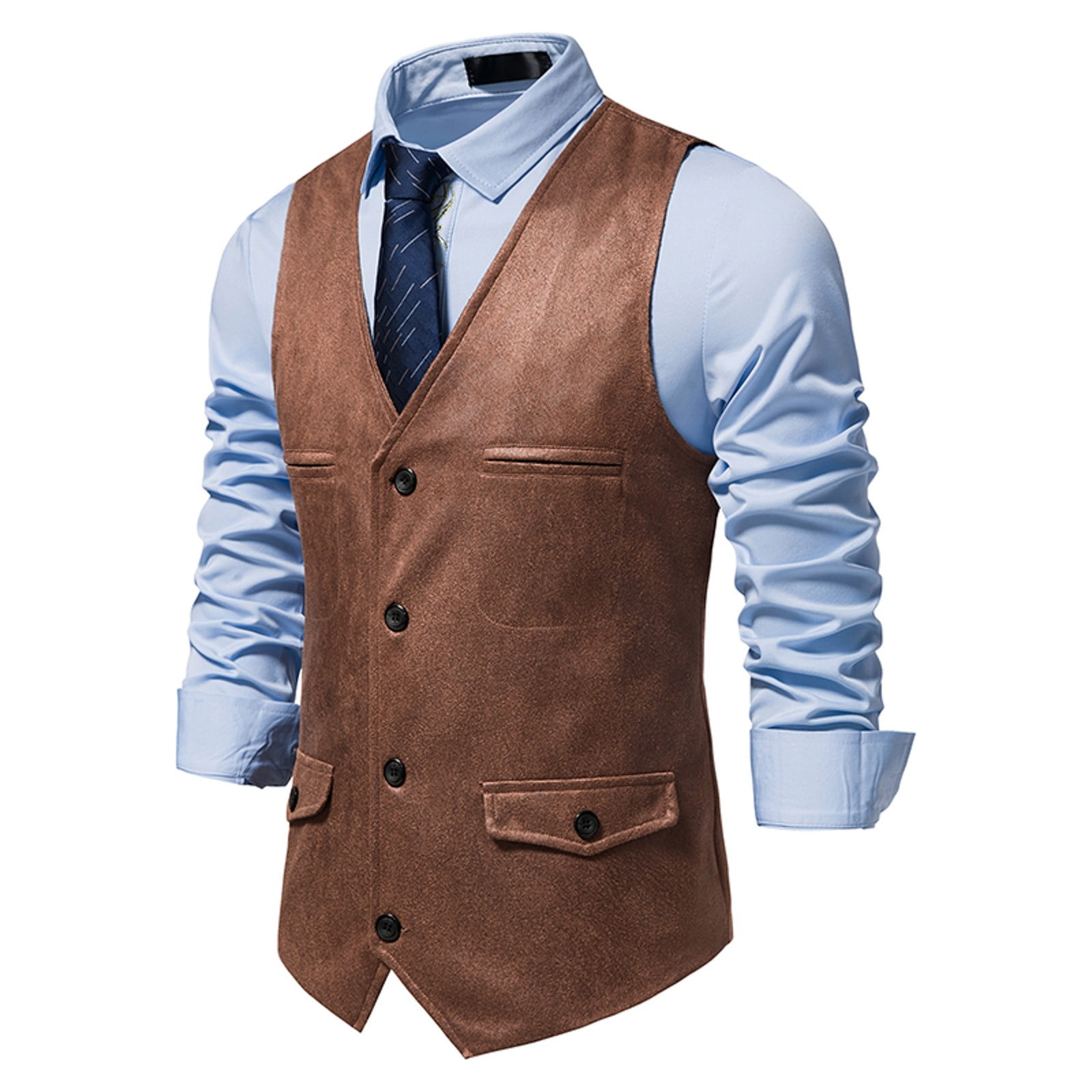 MITCOWBOYS Heated Vest, European And American V Neck Suede MITCOWBOYS Heated Vest, European And American V Neck Suede