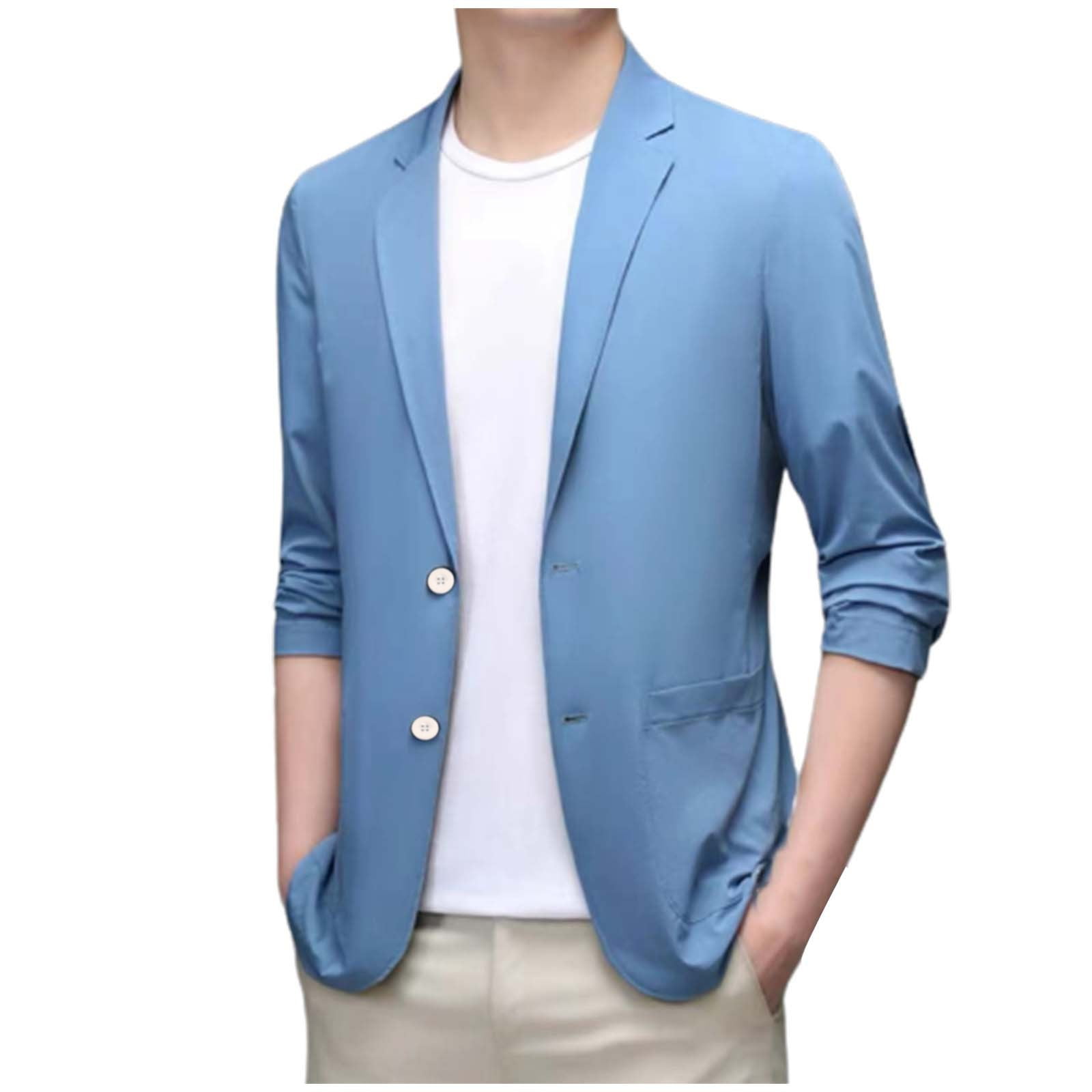 Men's Plus Size Casual Blazer - Two Button Thin Suit Coat For Big & Tall