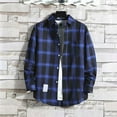 thumbnail image 1 of MITCOWBOYS Mens Shirts, Mens Casual Fall Shirt Lapel Button Long Sleeve Shirt Tops Men's Cardigan, Long Sleeve T Shirt, Flannel Shirt for Men, Blue 2Xl, 1 of 4
