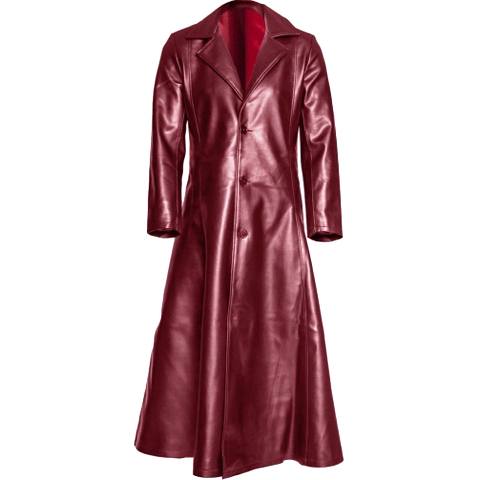 MITCOWBOYS Mens Winter Coats, Men's Fashion Gothic Long Coat Leather ...