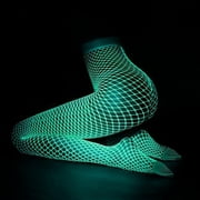MITCOWBOYS Womens Socks, Luminous Fishnet Stockings Luminous Glowing Fishnet Socks Glow Tights White Fishnet Tights for Women, Thigh High Socks, Compression Socks for Women, A A