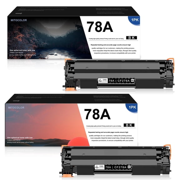 MITOCOLOR Compatible Toner Cartridge Replacement for HP 78A CE278A to use with Pro P1606dn P1566 P1606 P1560 M1536dnf (Black, 2-Pack)