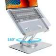 thumbnail image 1 of MITOJOSYEER  Laptop Stand with 360° Rotating Base, Ergonomic Computer Riser for Desk, Adjutable Height Muti-Angle, Foldable Laptop Mount, Stable Metal Holder Support 10-17" Notebook PC, Silver Grey, 1 of 5