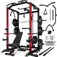 thumbnail image 1 of MITONOS 2000LBS Power Cage, Multi‑Function Squat Power Rack with LAT Pulldown, Pull‑Up Bar & Cable Pulley System for Home Gym, 1 of 11