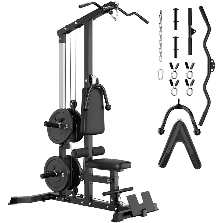 MITONOS 3 in 1 LAT Pulldown Machine,LAT Row Cable Machine with AB