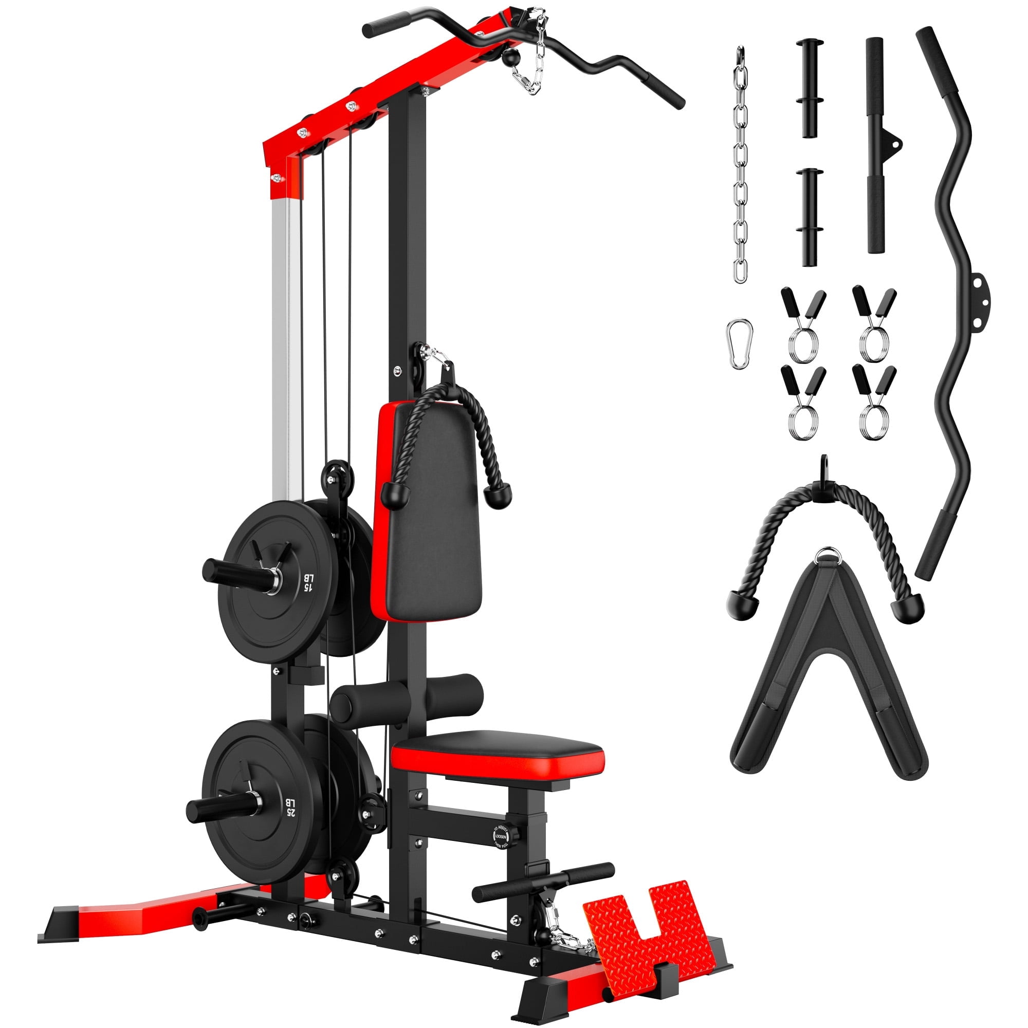 MITONOS 3 in 1 LAT Pulldown Machine,LAT Row Cable Machine with AB
