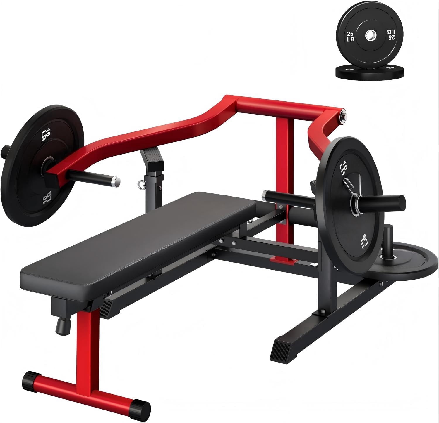 MITONOS Chest Press Machine,Weight Bench Press Machine with Independent Converging Arms,Adjustable Flat Incline Bench Press for Chest,AB Workout Home Gym Equipment(BLACK)
