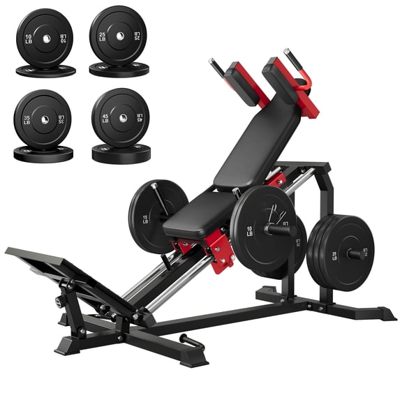 MITONOS Compact Leg Sled Machine, 30-Degree Adjustable Angles Leg Press Machine for Home Gym, Compact Hack Squat Machine with Removable Shoulder Pad, Lower Body Workout Equipment