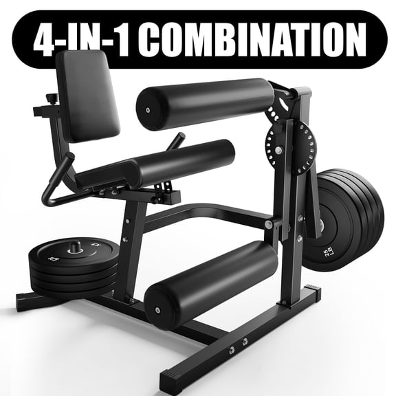 MITONOS Leg Extension and Curl Machine, 4 in 1 Lower Body Workout Machine， Adjustable Leg Curl Machine, Leg Extension Machine with Exercise Bench, Home Gym Weight Machine