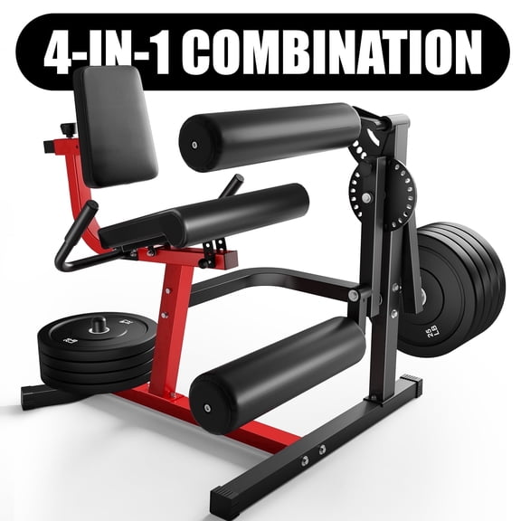 MITONOS Leg Extension and Curl Machine, 4 in 1 Lower Body Workout Machine， Adjustable Leg Curl Machine,Leg Extension Machine with Exercise Bench, Home Gym Weight Machine