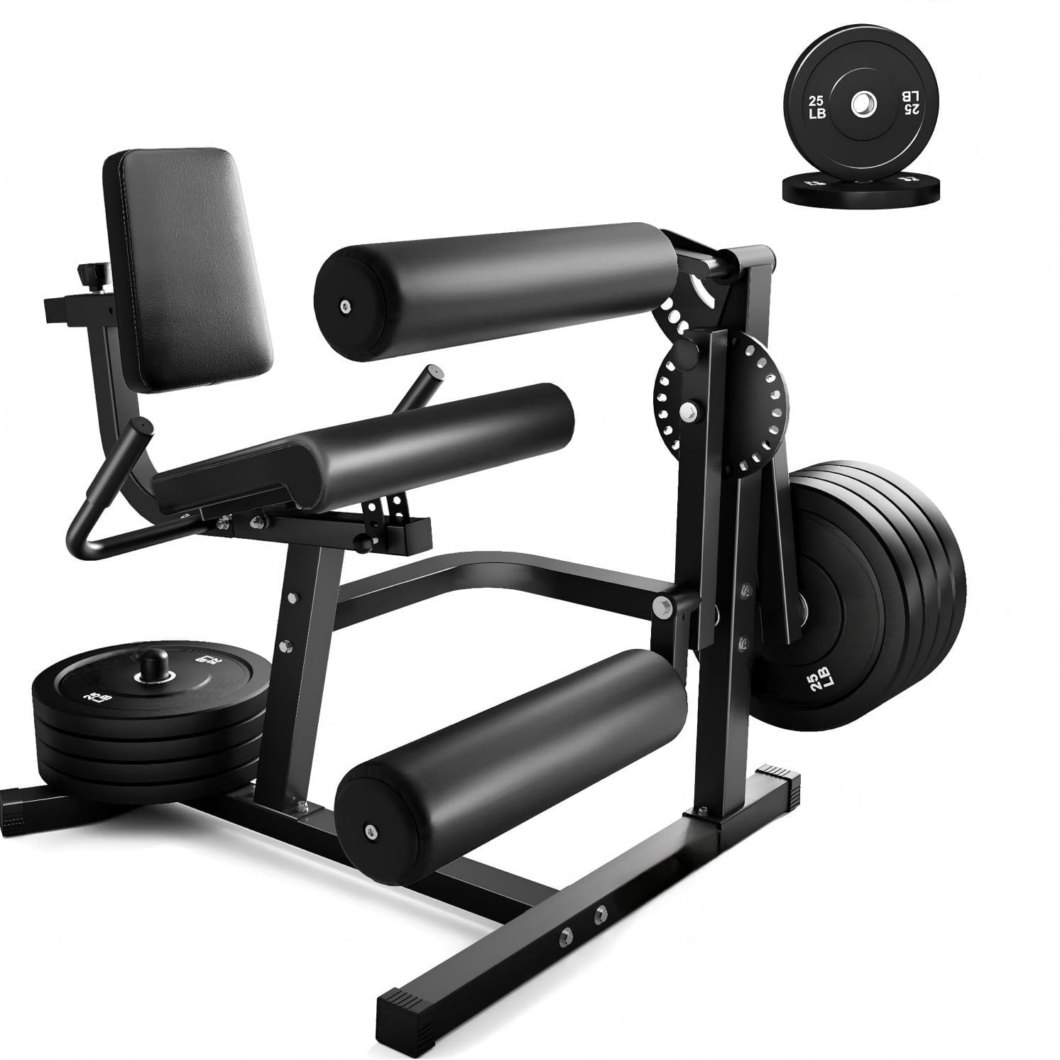 MITONOS Leg Extension and Curl Machine,4 in 1 Lower Body Workout Machine,Adjustable Leg Curl Machine with,Leg Extension Machine with Exercise Bench,Home Gym Weight Machine with 50lb Plates