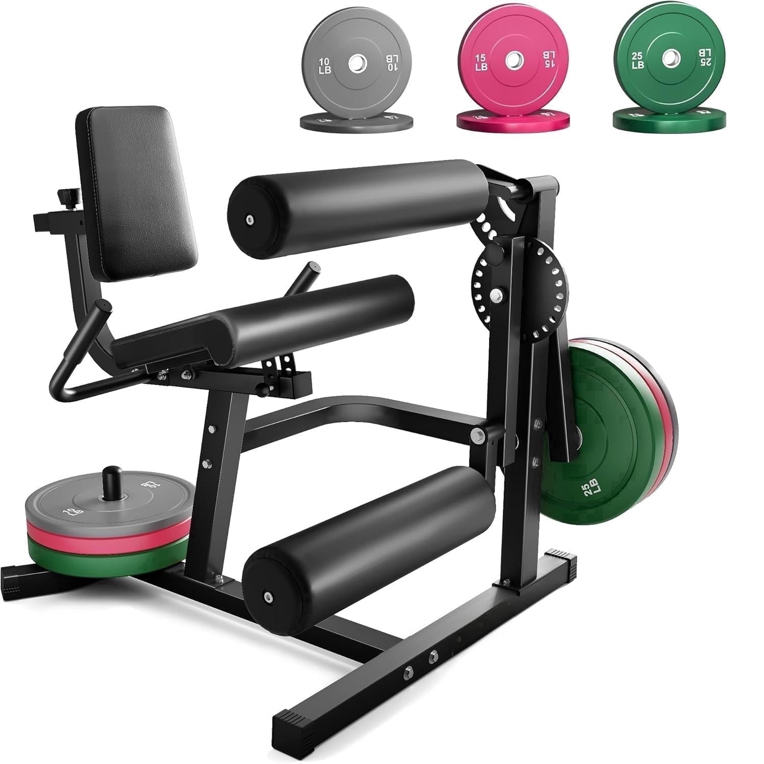 MITONOS Leg Extension and Curl Machine,4 in 1 Lower Body Workout Machine,Adjustable Leg Curl Machine with,Leg Extension Machine with Exercise Bench,Home Gym Weight Machine with 100lb Plates