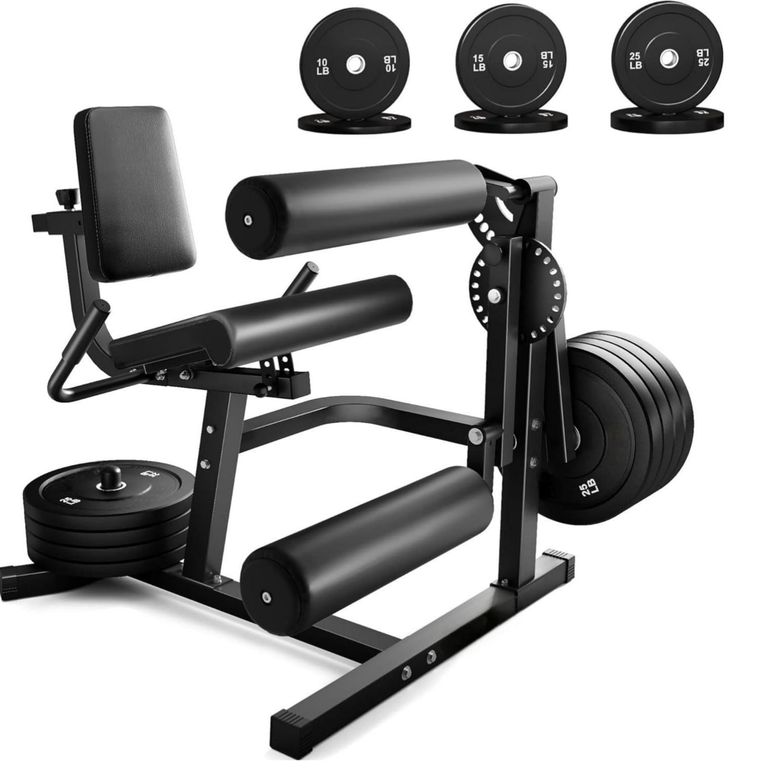 MITONOS Leg Extension and Curl Machine,4 in 1 Lower Body Workout Machine,Adjustable Leg Curl Machine with,Leg Extension Machine with Exercise Bench,Home Gym Weight Machine with 100lb Plates