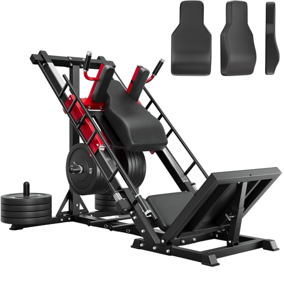MITONOS Leg Press Hack Squat Machine Combo, 3 in 1 Adjustable Leg Press Machine for Home Gym, Smooth Leg Exercise Machine, Hack Squat Machine for Full Lower Body Workout with Weight Storage Posts L2