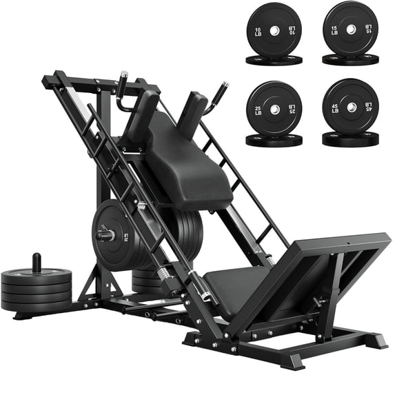 MITONOS Leg Press Hack Squat Machine Combo, 3 in 1 Adjustable Leg Press Machine for Home Gym, Smooth Leg Exercise Machine, Hack Squat Machine for Full Lower Body Workout with Weight Storage Posts L2