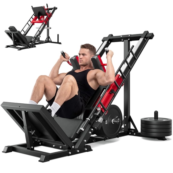MITONOS Leg Press Hack Squat Machine Combo, 3 in 1 Adjustable Leg Press Machine for Home Gym, Smooth Leg Exercise Machine, Hack Squat Machine for Full Lower Body Workout with Weight Storage Posts L2