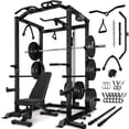 thumbnail image 1 of MITONOS Exercise Power Cage with Pull Up Bar,2000LBS Squat Rack with LAT Pulldown System, Multi-Function Weight Cage Strength Training Machine,Workout Cage with Attachments for Home Gym,RD, 1 of 13