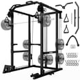 thumbnail image 1 of MITONOS Power Cage, 2000LB Squat Rack with Cable Crossover System, Multi-Function Weight Cage, Home Gym Workout Machine with More Training Attachments, BK, 1 of 8