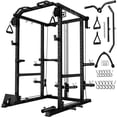 thumbnail image 1 of MITONOS Power Cage, 2000LB Squat Rack with Cable Crossover System, Multi-Function Weight Cage, Home Gym Workout Machine with More Training Attachments, BK, 1 of 9
