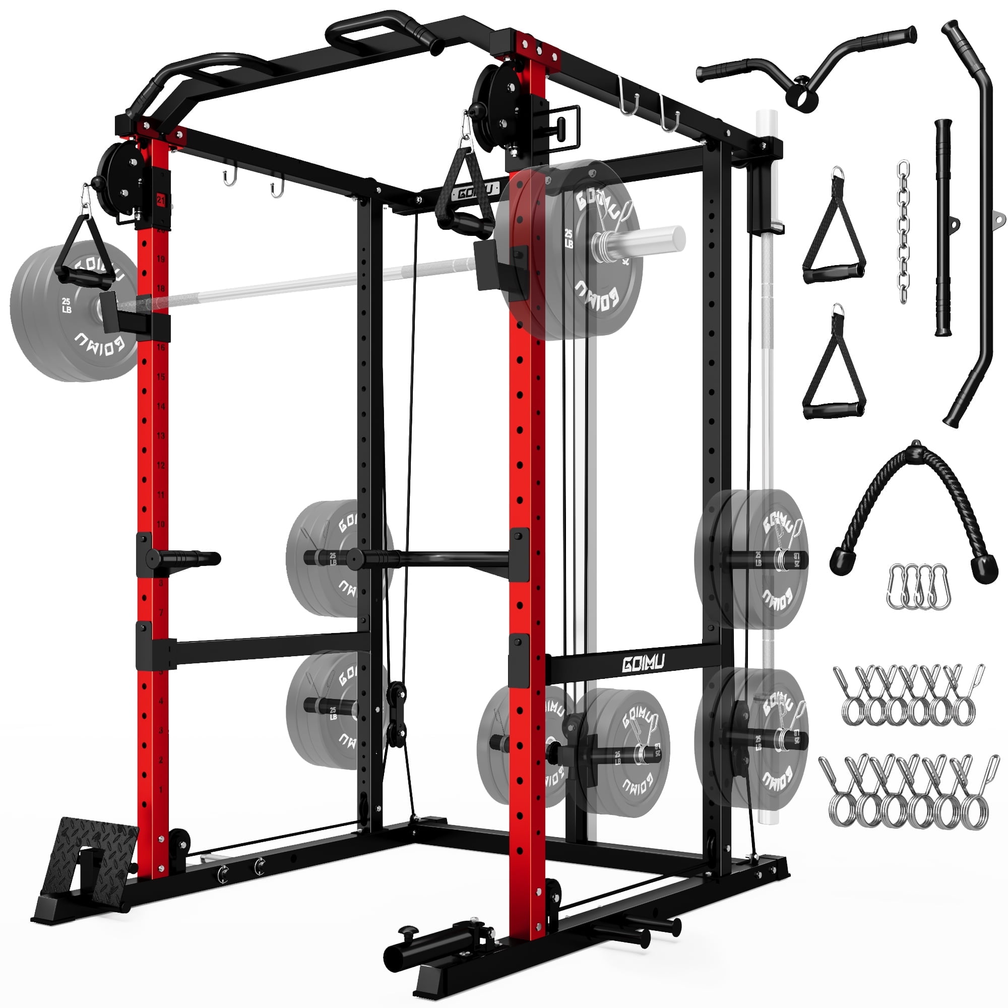 Power Rack Cable Machine Home Gym SPORTNOW Wall Mount Cable Machine, 15 ...