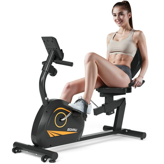 MITONOS Recumbent Exercise Bike for Adults Seniors, Stationary Bike with Heart Rate Monitor and Large Seat, Magnetic Resistance Cycling Bike for Home