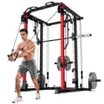 thumbnail image 1 of MITONOS Smith Machine, 2000LBS Power Cage with Cable Crossover System, All-in-One Squat Rack with Smith Bar, Workout Cage Strength Training Equipment with Attachments, RD, 1 of 8