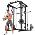 thumbnail image 1 of MITONOS Smith Machine, 2000LBS Power Cage with Cable Crossover System, All-in-One Squat Rack with Smith Bar, Workout Cage Strength Training Equipment with Attachments, RD, 1 of 8
