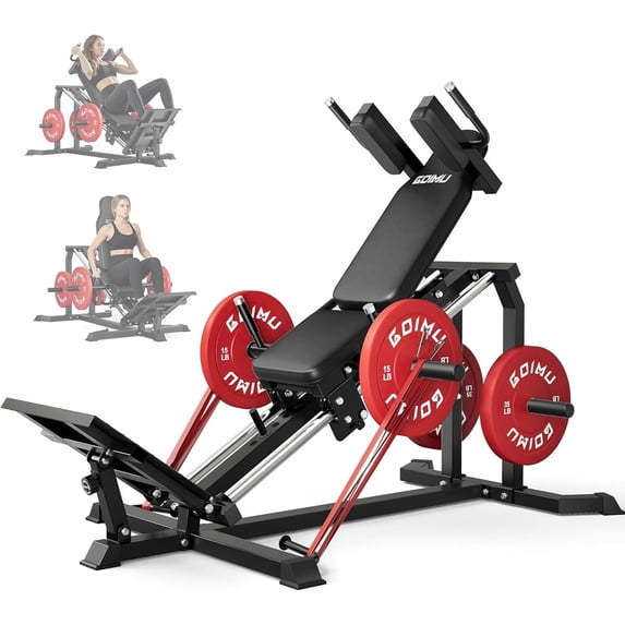 MITONOS Compact Leg Sled Machine, 30-Degree Adjustable Angles Leg Press Machine for Home Gym, Compact Hack Squat Machine with Removable Shoulder Pad, Lower Body Workout Equipment