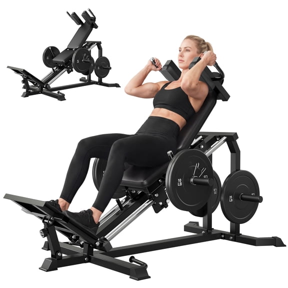 MITONOS Compact Leg Sled Machine, 30-Degree Adjustable Angles Leg Press Machine for Home Gym, Compact Hack Squat Machine with Removable Shoulder Pad, Lower Body Workout Equipment