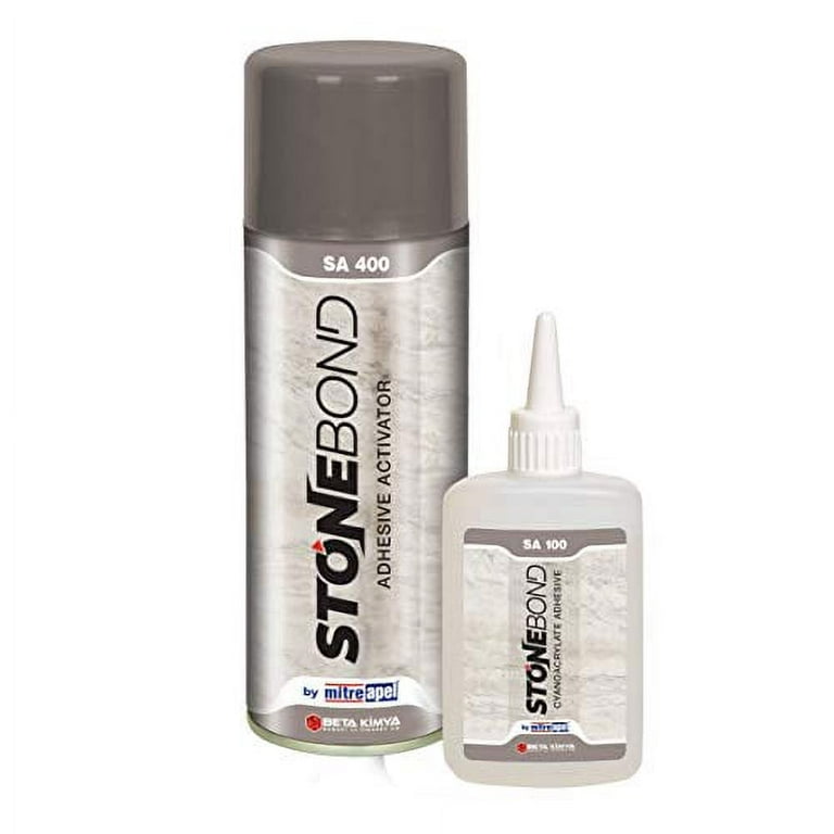 MITREAPEL Stonebond Super Instant Glue (3.5 oz) with Spray Adhesive  Activator (13.5 fl oz)