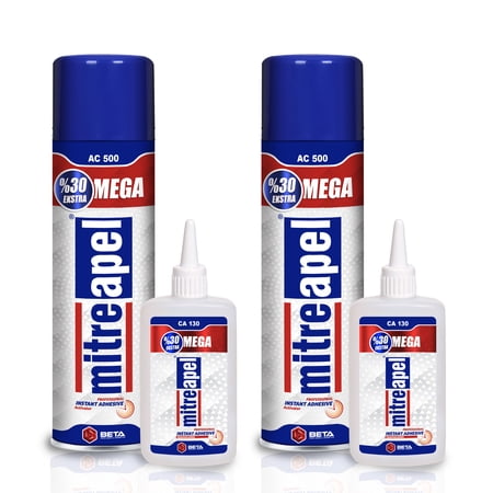 MITREAPEL Super CA Glue with Activator ( 2 x 4.5 oz - 2 x 16.9 fl oz) - 2 Pack