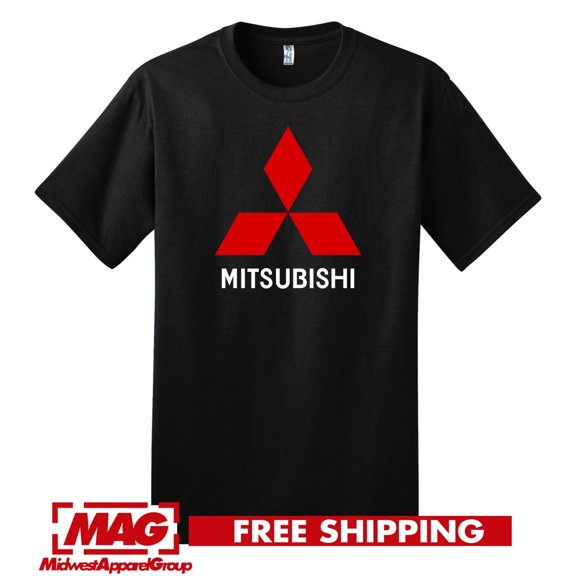 MITSUBISHI BLACK T-SHIRT Logo Automotive Jdm Shirt Tee Motor Evo Lancer Tuner