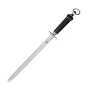MITSUMOTO SAKARI 10 inch Knife Sharpening Steel Honing Rod, Japanese High Carbon Flat Honing Steel ABS Handle & Powerful Magnet