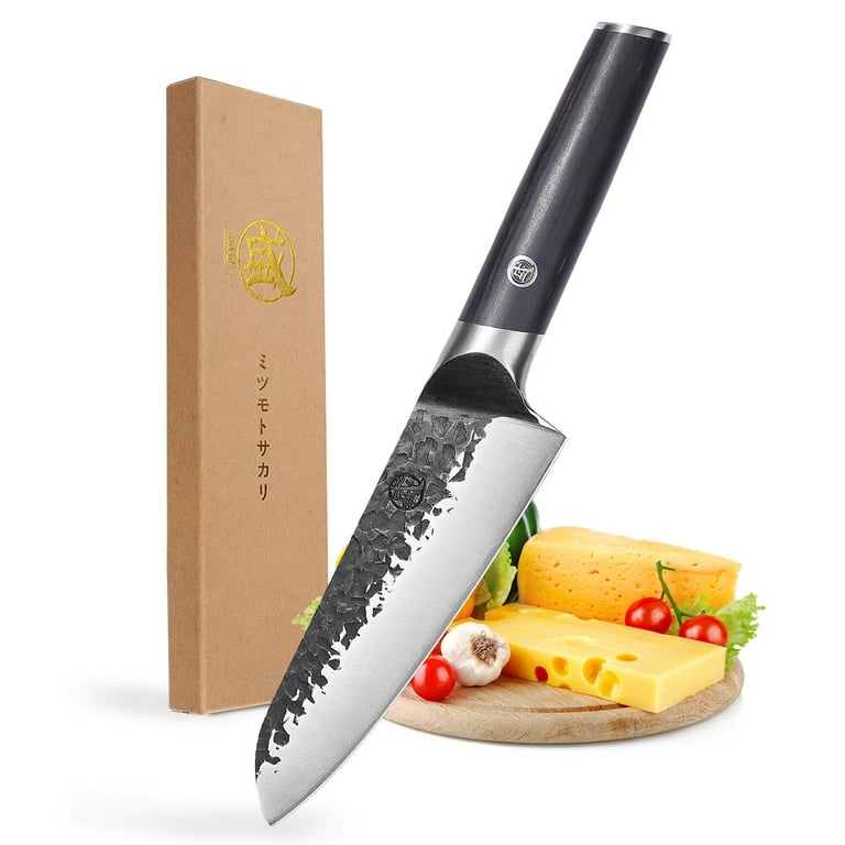 MITSUMOTO SAKARI 7 inch Japanese Santoku Knife Chef Knife, Super Sharp Meat  Cleaver Kitchen Knife 