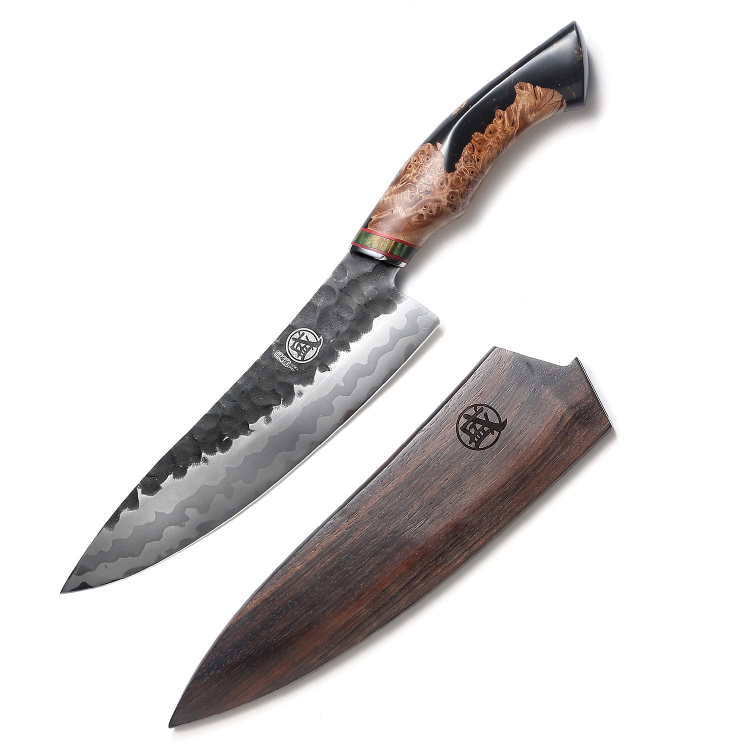 MITSUMOTO SAKARI 8 inch Japanese Gyuto Chef Knife, AUS-10 Premium Damascus  Steel Kitchen Cooking Knife, Professional Hand Forged Meat Sushi Knife