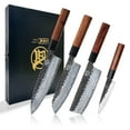 thumbnail image 1 of MITSUMOTO SAKARI Japanese Chef's Knife Set 4 Pcs, Professional Hand Forged Kitchen Chef Knife Set, High Carbon Ultra Sharp Cooking Chefs Knife Set (Rosewood Handle & Sandalwood Box), 1 of 7